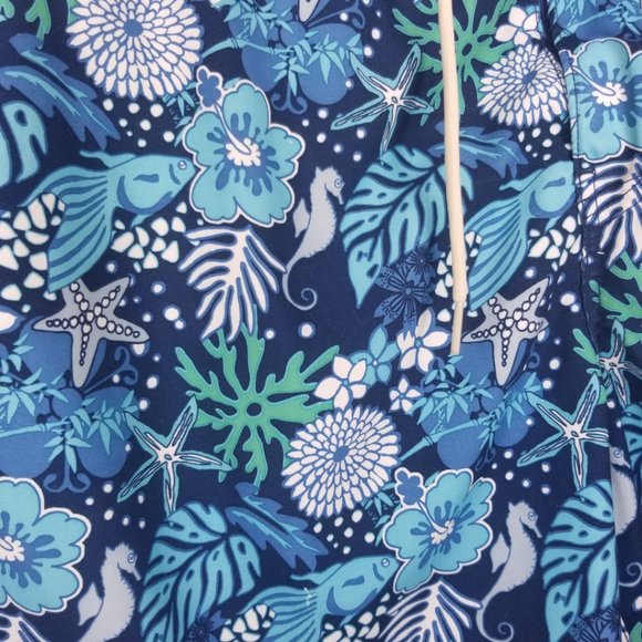 Nautica Men's Blue Hawaiian Swim Trunks Size Large - Picture 2 of 5